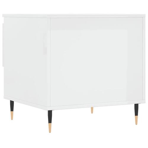 Sofabord 50x46x50 cm konstrueret træ hvid højglans