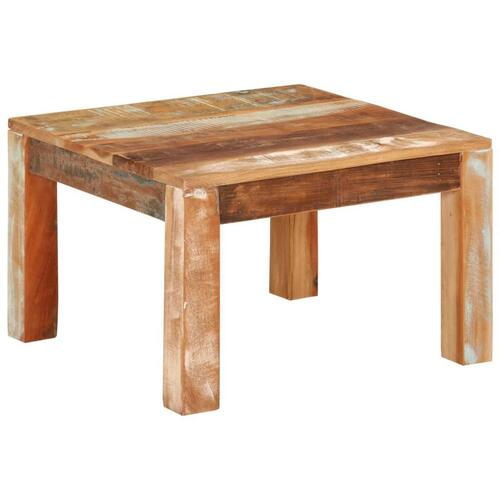 Sofabord 55x55x35 cm massivt genbrugstræ