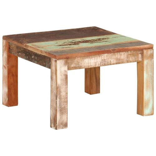 Sofabord 55x55x35 cm massivt genbrugstræ