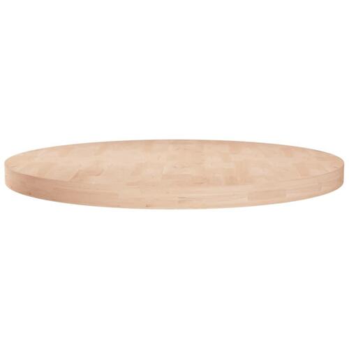 Rund bordplade Ø70x4 cm ubehandlet massivt egetræ