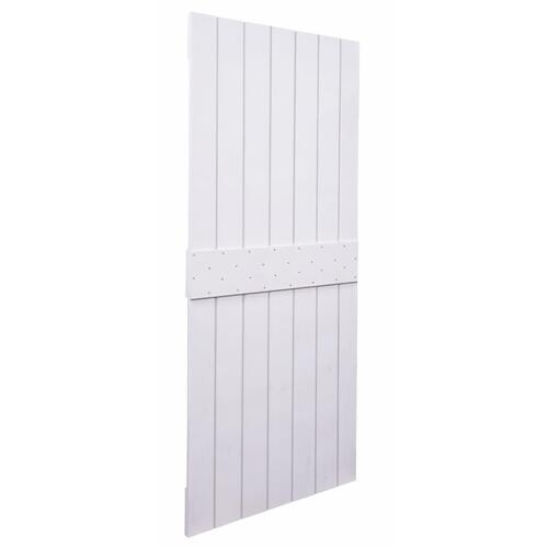 Skydedør med monteringssæt 80x210 cm massivt fyrretræ hvid