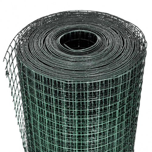 Hønsenet i galvaniseret stål - 10 × 0,5 m, grøn