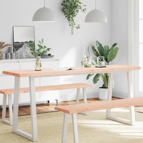 Bordplade 180x60x(2-4)cm naturlig kant ubehandlet massivt træ