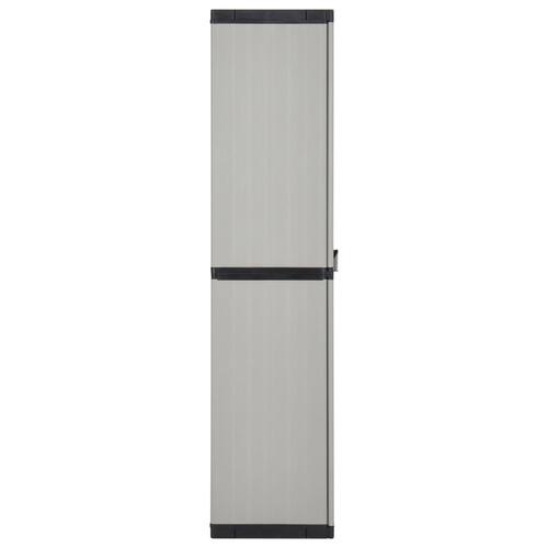 Haveskab 68x40x168 cm 3 hylder grå og sort