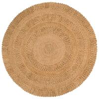Gulvtæppe 150 cm håndflettet jute rundt