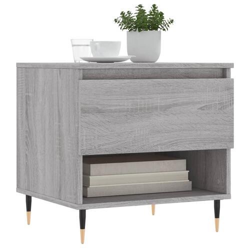 Sofaborde 2 stk. 50x46x50 cm konstrueret træ grå sonoma-eg