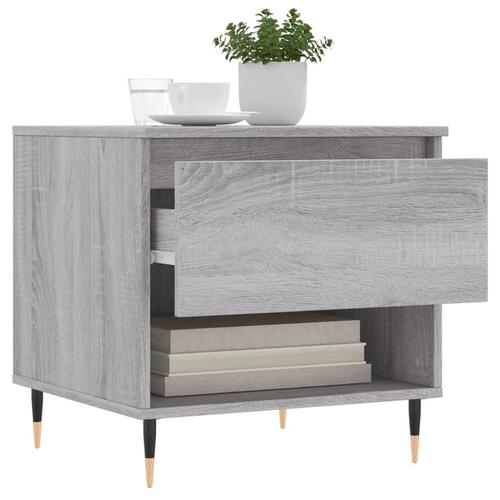 Sofaborde 2 stk. 50x46x50 cm konstrueret træ grå sonoma-eg