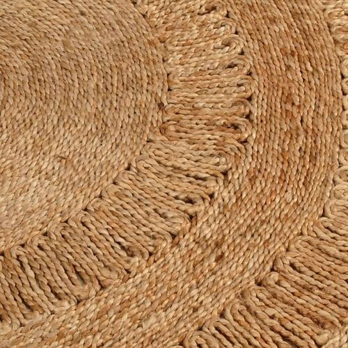 Gulvtæppe 150 cm håndflettet jute rundt