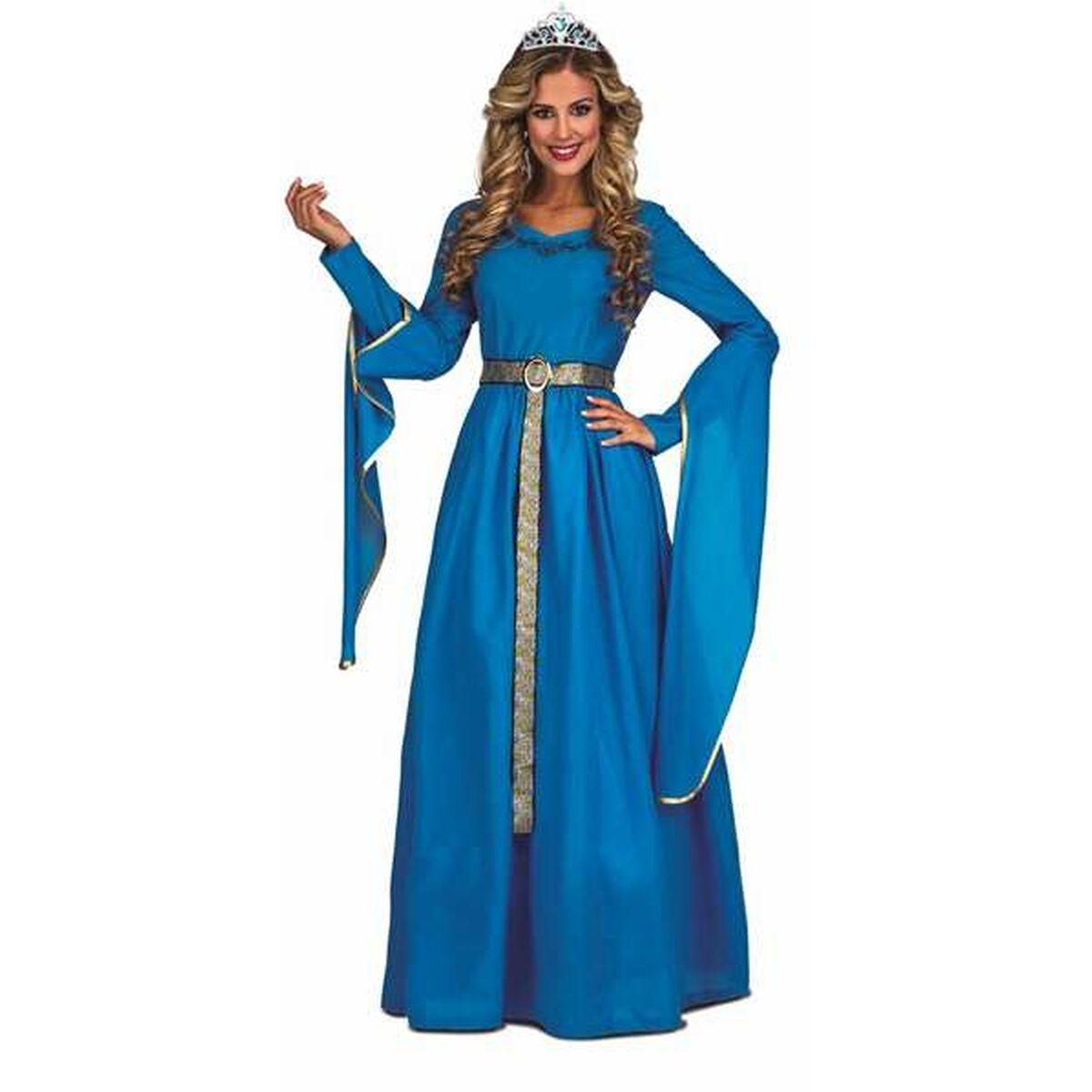 Kostume til voksne Blå Middelalder prinsesse 2 Dele M/L