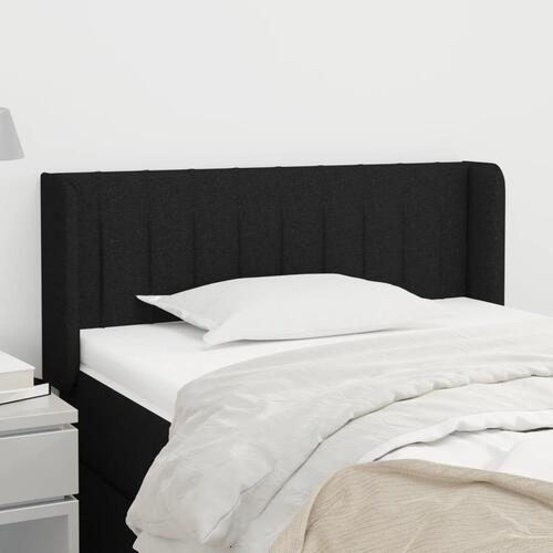 Sengegavl med kanter 103x16x78/88 cm stof sort