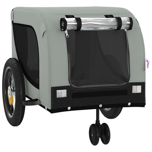 Hundetrailer til cykel oxfordstof og jern grå og sort
