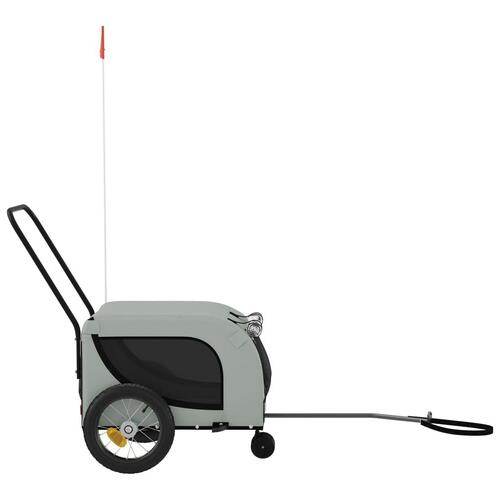Hundetrailer til cykel oxfordstof og jern grå og sort