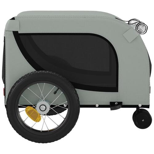 Hundetrailer til cykel oxfordstof og jern grå og sort