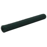 Hønsenet stål med PVC-belægning 25 x 1,2 m grøn