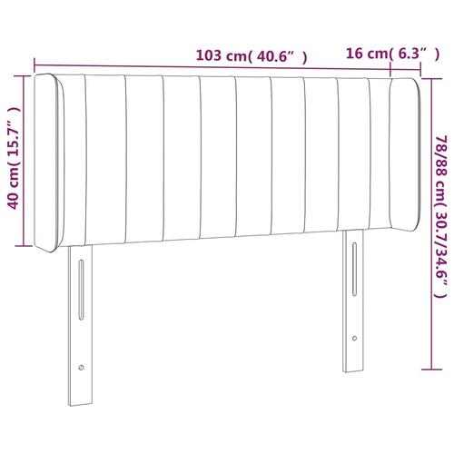 Sengegavl med kanter 103x16x78/88 cm stof sort
