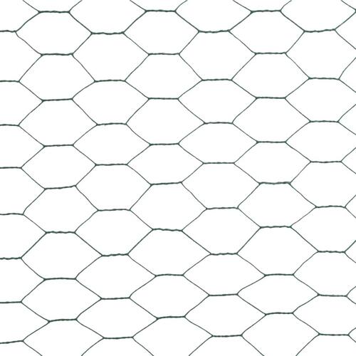 Hønsenet stål med PVC-belægning 25 x 1,2 m grøn