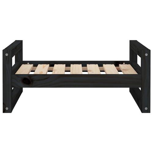 Hundeseng 65,5x50,5x28 cm massivt fyrretræ sort