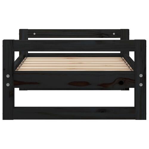 Hundeseng 65,5x50,5x28 cm massivt fyrretræ sort