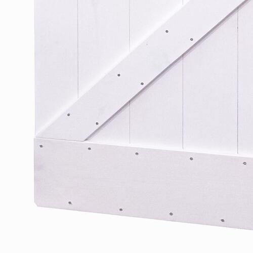 Skydedør med monteringssæt 80x210 cm massivt fyrretræ hvid