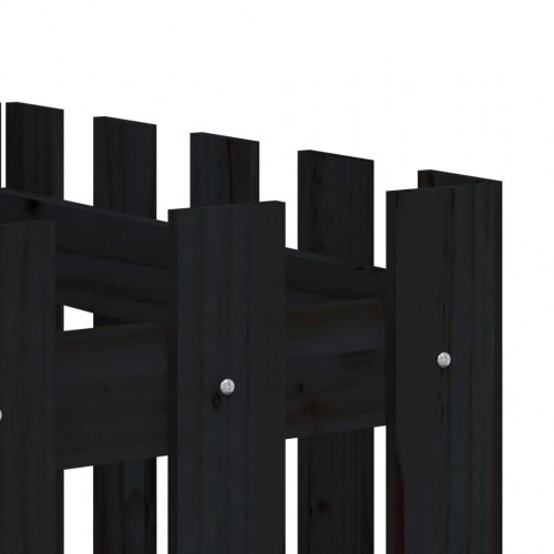 Højbed med stakitdesign 200×50×70 cm - massivt fyrretræ, sort