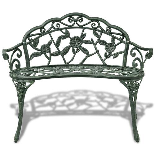 Havebænk 100 cm støbt aluminium grøn