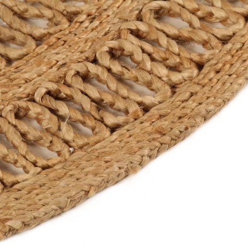 Gulvtæppe 180 cm håndflettet jute rundt
