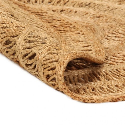 Gulvtæppe 180 cm håndflettet jute rundt