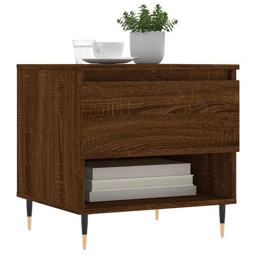 Sofaborde 2 stk. 50x46x50 cm konstrueret træ brun egetræsfarve