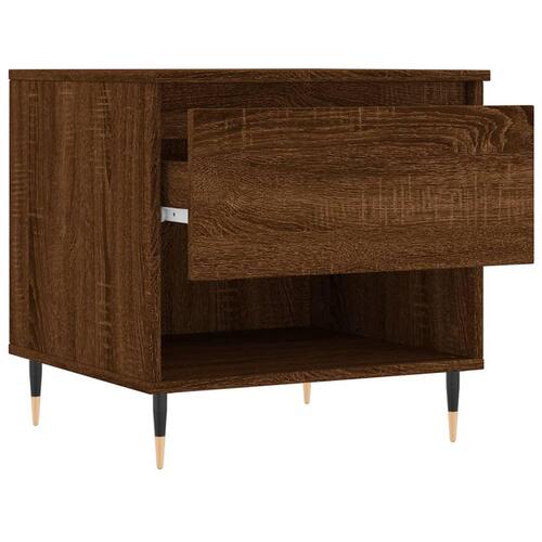 Sofaborde 2 stk. 50x46x50 cm konstrueret træ brun egetræsfarve