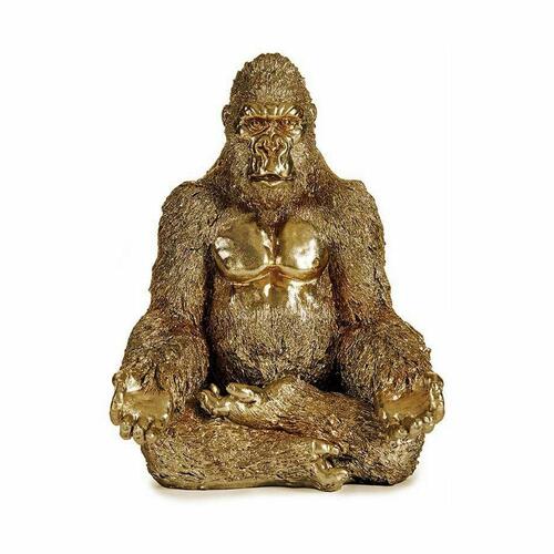 Dekorativ figur Gorilla Yoga Gylden 19 x 26,5 x 22 cm (4 enheder)