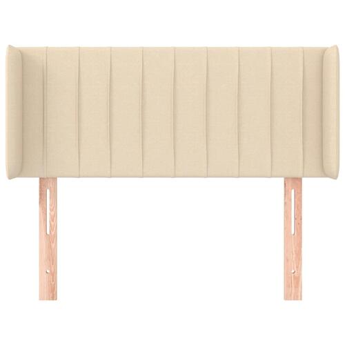 Sengegavl med kanter 103x16x78/88 cm stof cremefarvet