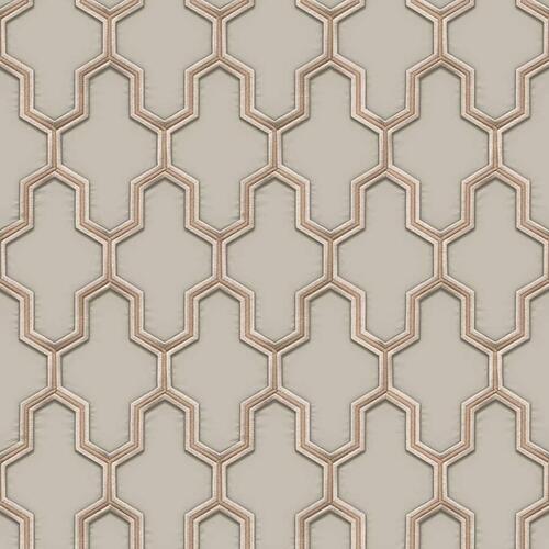 DUTCH WALLCOVERINGS tapet Geometric grøn og guldfarvet