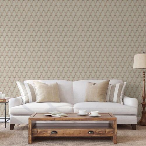 DUTCH WALLCOVERINGS tapet Geometric grøn og guldfarvet