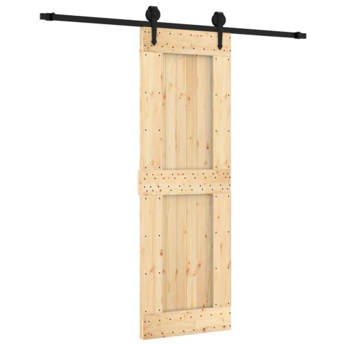 Skydedør med monteringssæt 70x210 cm massivt fyrretræ