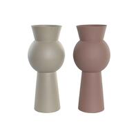 Vase Beige Pink Jern 17 x 17 x 40,5 cm (2 enheder)