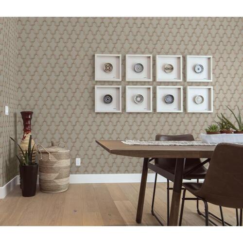 DUTCH WALLCOVERINGS tapet Geometric grøn og guldfarvet