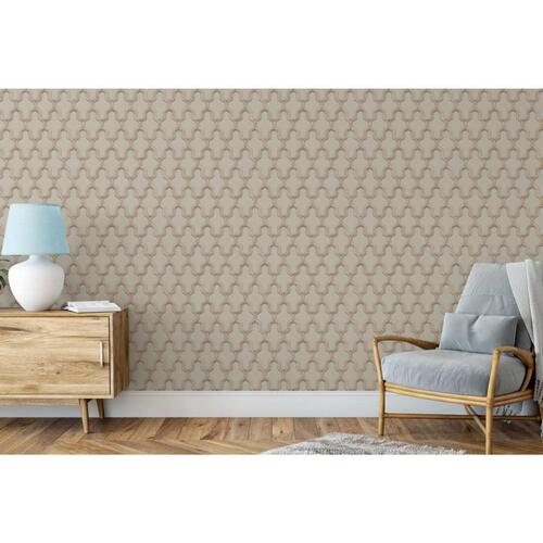 DUTCH WALLCOVERINGS tapet Geometric grøn og guldfarvet