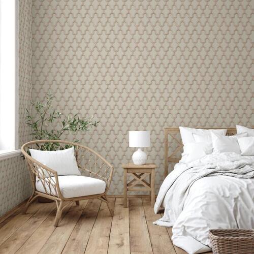 DUTCH WALLCOVERINGS tapet Geometric grøn og guldfarvet