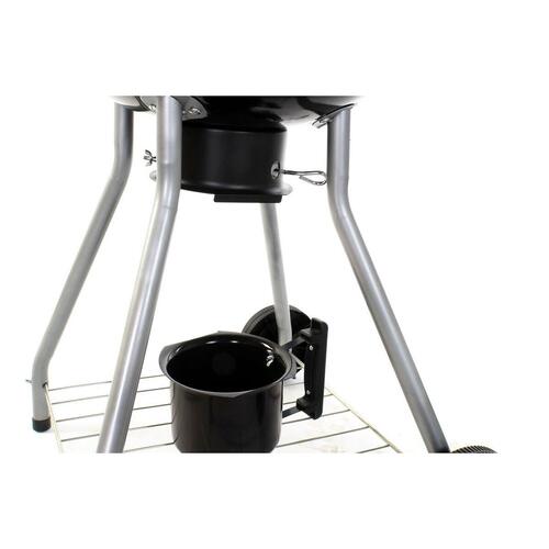 Trækulsgrill med Låg og Hjul Sort Metal Plastik Rektangulær 52,4 x 59 x 91,6 cm