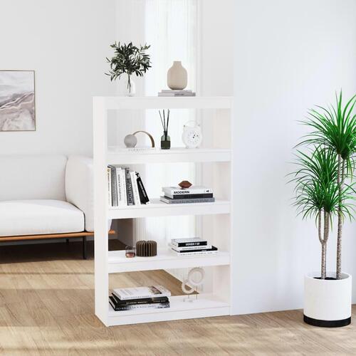 Bogreol/rumdeler 80x30x135,5 cm massivt fyrretræ hvid