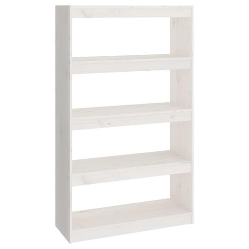 Bogreol/rumdeler 80x30x135,5 cm massivt fyrretræ hvid