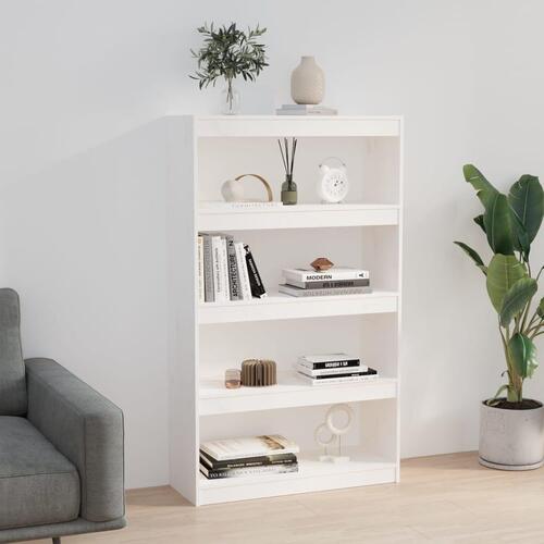 Bogreol/rumdeler 80x30x135,5 cm massivt fyrretræ hvid