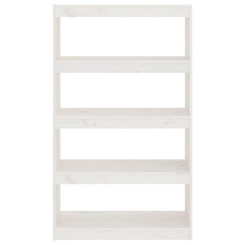 Bogreol/rumdeler 80x30x135,5 cm massivt fyrretræ hvid