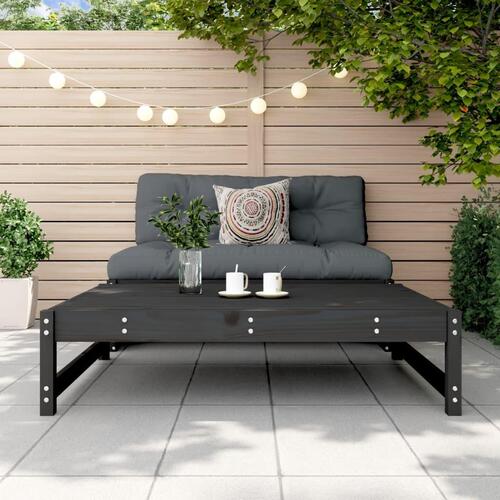 Udendørs fodskammel 120x80 cm massivt fyrretræ sort