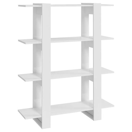 Bogskab/rumdeler 100x30x123,5 cm hvid højglans