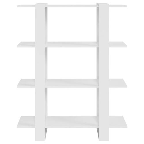 Bogskab/rumdeler 100x30x123,5 cm hvid højglans