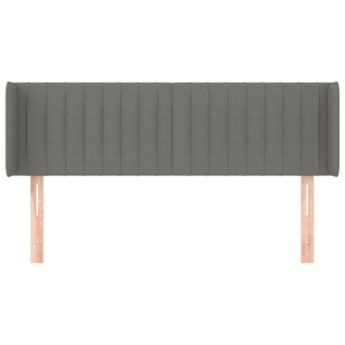 Sengegavl med kanter i stof 147 x 16 x 78/88 cm - mørkegrå