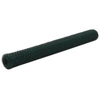 Hønsenet stål med PVC-belægning 25 x 1,2 m grøn