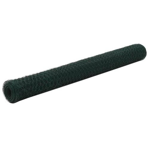 Hønsenet stål med PVC-belægning 25 x 1,2 m grøn