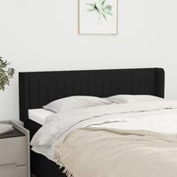 Sengegavl med kanter 147x16x78/88 cm stof sort